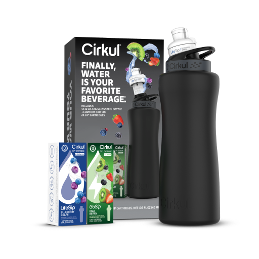 32oz. Matte Black Stainless Steel Bottle Starter Kit D1